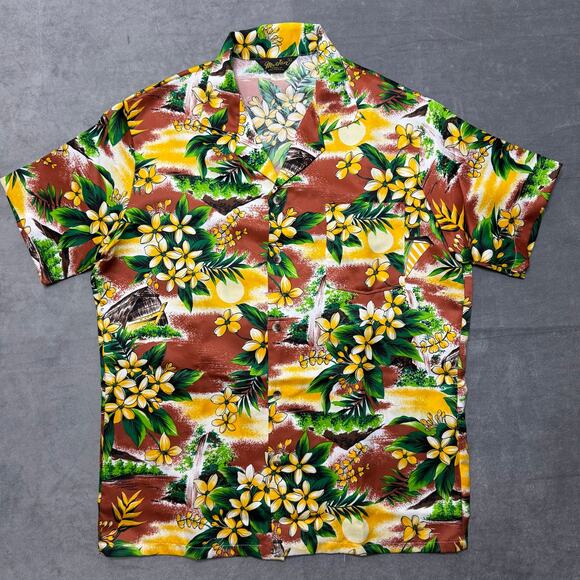 Vintage Mr. Jan Men's Open Collar Hawaiian Shirt Button Short Sleeve Size Large - Picture 1 of 5